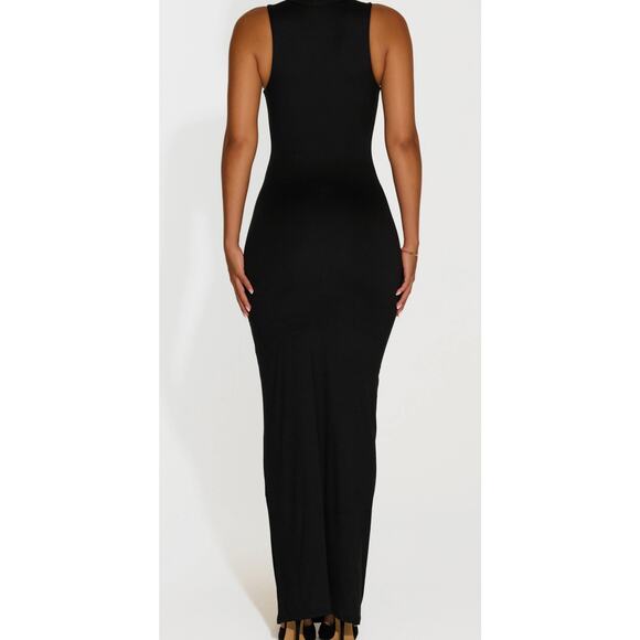 Naked Wardrobe Black Maxi Dress Small | Sleeveless Bodycon Curve-Hugging Fit - Picture 3 of 6